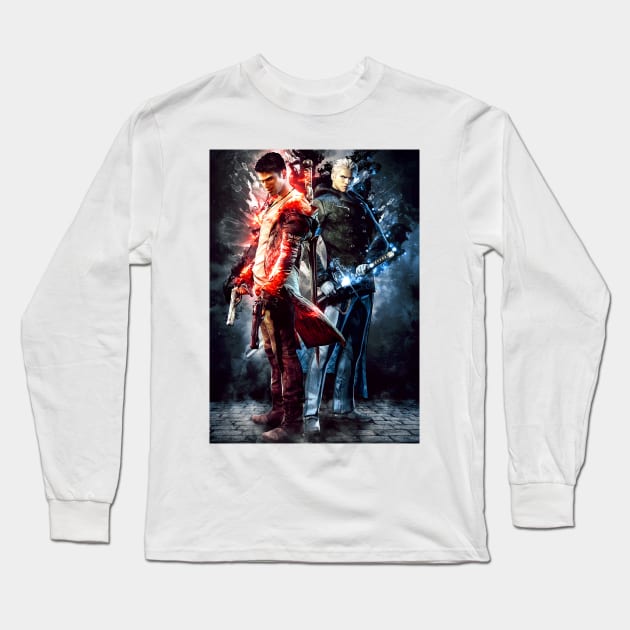 Devil May Cry Brothers Long Sleeve T-Shirt by syanart